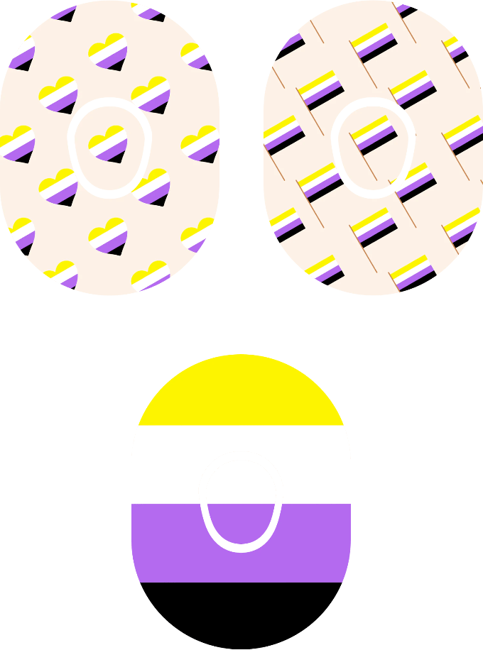 Nonbinary Flag - Diabetes Overpatch - Diabetes For You