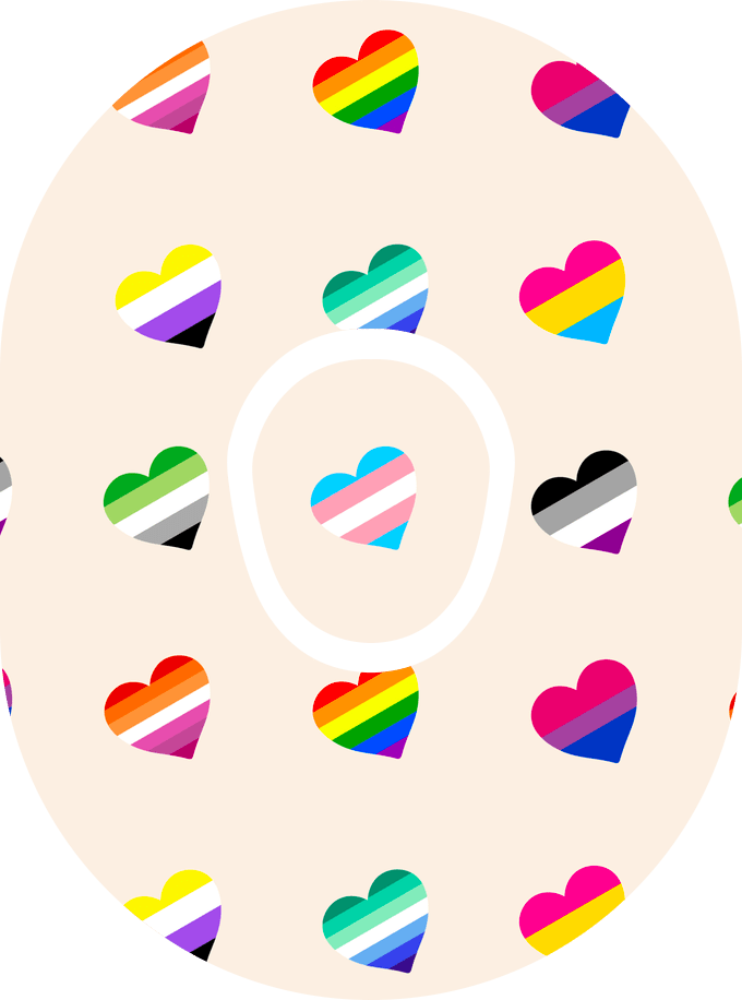 Multi Flag Hearts - Diabetes Overpatch - Diabetes For You