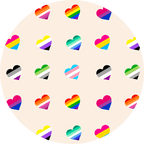 Multi Flag Hearts - Diabetes Overpatch - Diabetes For You