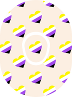 Nonbinary Flag - Diabetes Overpatch - Diabetes For You