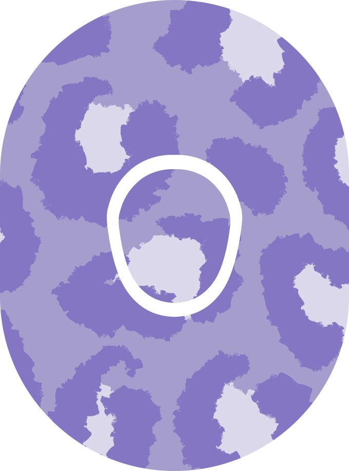 Purple Cheetah Diabetes Overpatch for Dexcom G7/G6, Libre, and Omnipod